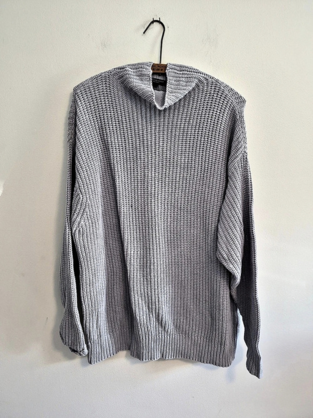 American Eagle XS/ Small Grey Oversized Knit High Mock Neck Tunic  Sweater